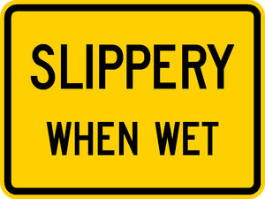 W8-5P, MUTCD  SLIPPERY WHEN WET