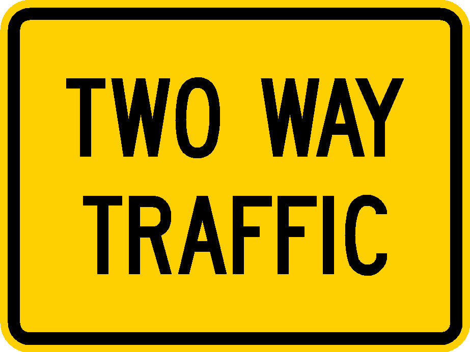 W6-3P, MUTCD TWO WAY TRAFFIC