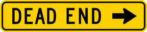 W14-1AR, MUTCD, Dead End Right