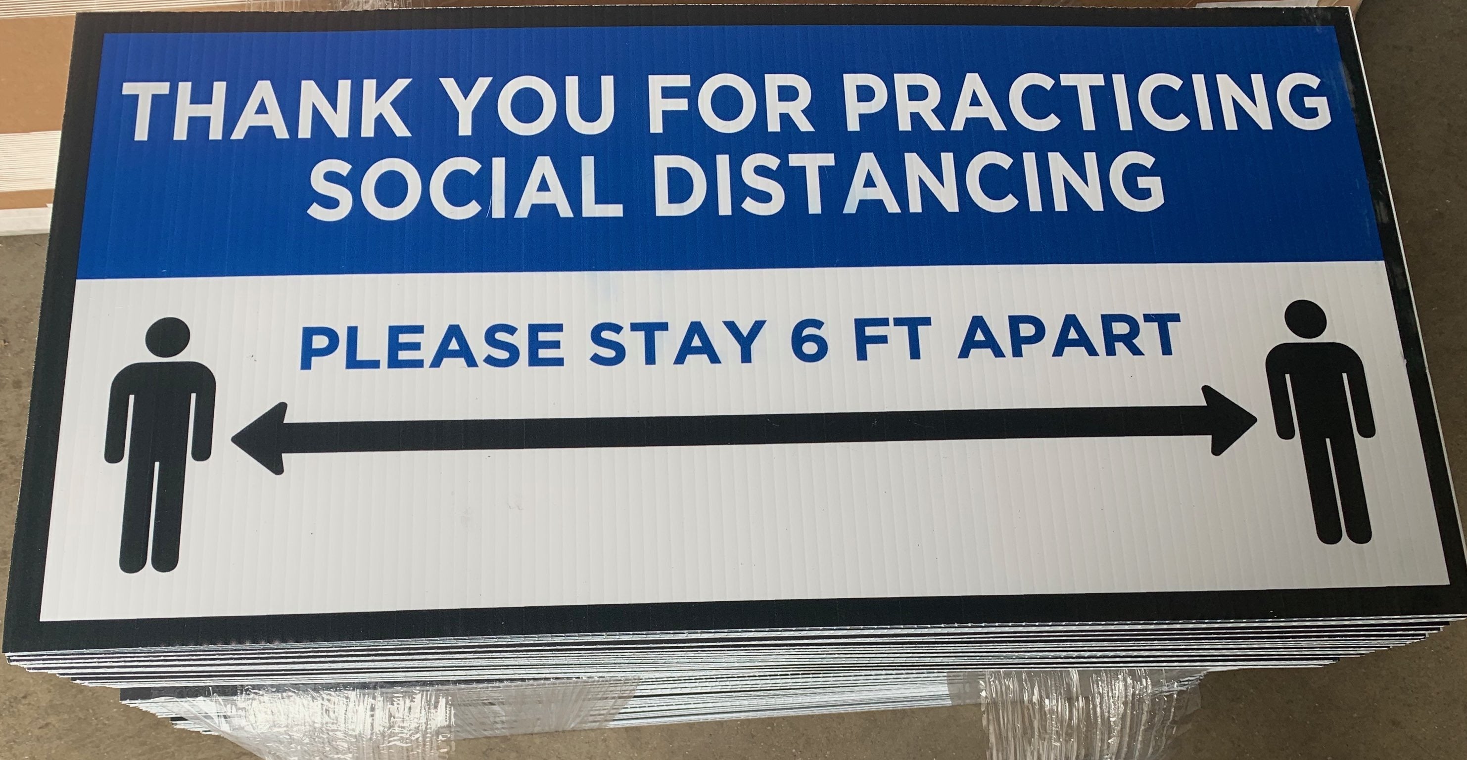 Social Distancing Coroplast Signs