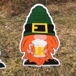 St Patrick's Day Gnome Yard Decorations  |  Metal Step Stakes
