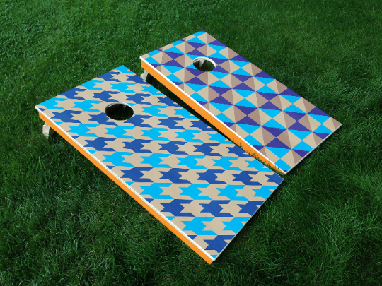 Houndstooth-Themed Cornhole Board Decals  |  Professionally Printed