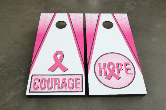 Breast Cancer Awareness Cornhole Board Decals  |  Professionally Printed