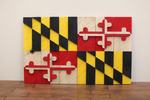 Load image into Gallery viewer, Handmade Wooden Maryland Flag  |  Maryland Decoration  |  Rustic Signs  |  Wall Art  |  Wood Flag  |  Reclaimed Wood
