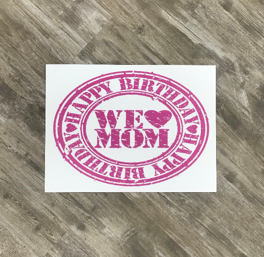 Happy Birthday Mom Yard Sign  |  Metal Step Stake