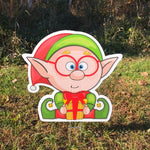 Load image into Gallery viewer, Elf Yard Decoration  |  Elf Lawn Sign  |  Christmas Yard Decor  |  Full Color Print  |  Single Sided  |  Holiday
