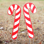 Load image into Gallery viewer, Candy Cane Lawn Decoration  |  Yard Art  |  Christmas Decoration  |  Lawn Ornament  |  Set of 2  |  Holiday
