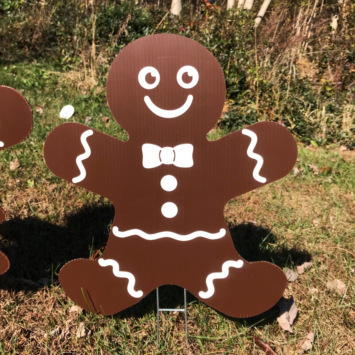Gingerbread Man and Woman Lawn Decor  |  Christmas Yard Signs  |  Holiday Spirit  |  Holiday Lawn Sign  |  Set of 2