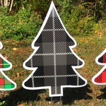 Load image into Gallery viewer, Christmas Tree Yard Decorations  |  Christmas Lawn Decor  |  Holiday Yard Signs  |  Set of 3  |  Single-Sided
