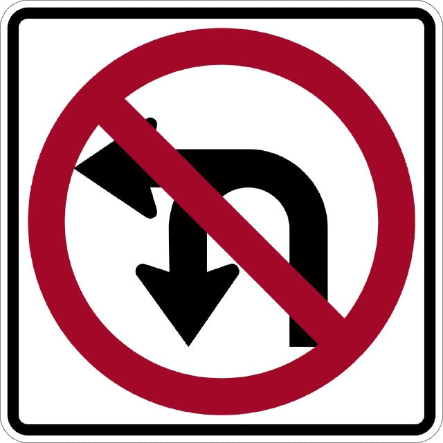 R3-18, MUTCD, No Left Turn or U-turn Symbolic