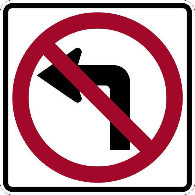 R3-1L, MUTCD, No Left Turn Symbolic Sign