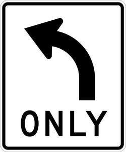 R3-5L, MUTCD, Left Turn Only Sign