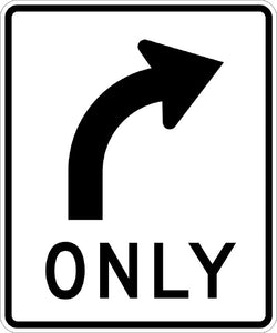 R3-5R, MUTCD, Right Turn Only Sign