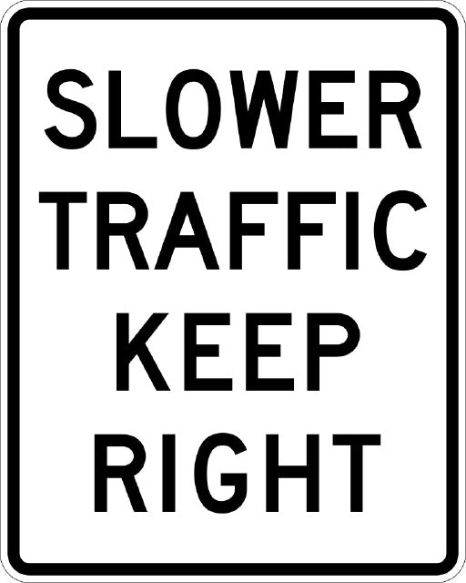 R4-3, MUTCD, Slower Traffic Keep Right