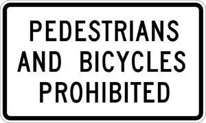 R5-10B. MUTCD, Pedestrians and Bicycles Prohibited
