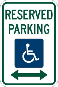 R7-8, MUTCD Reserved Parking Handicap Symbolic