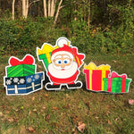 Load image into Gallery viewer, Santa Claus With Presents Yard Decoration  |  Christmas Lawn Decor  |  Santa Lawn Sign  |  Full Color Prints  |  Single-Sided  |  Holiday
