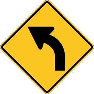 W1-2L, MUTCD, Left Curve Symbolic