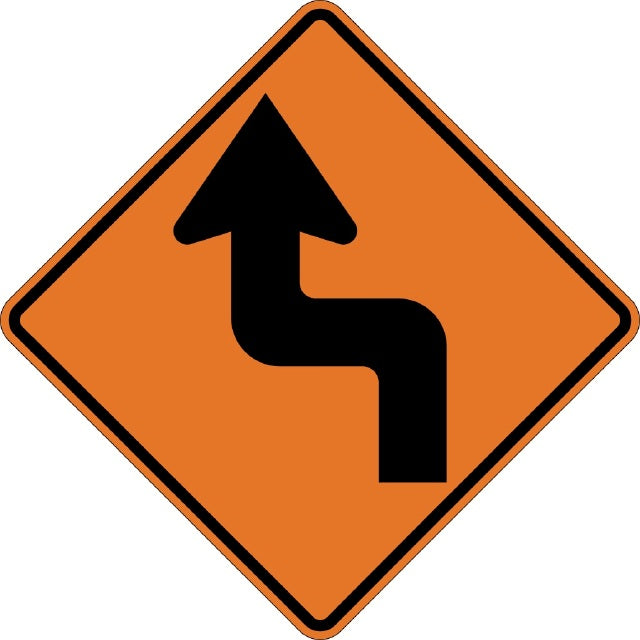 W1-3L, MUTCD, Reverse Turn Left Symbolic