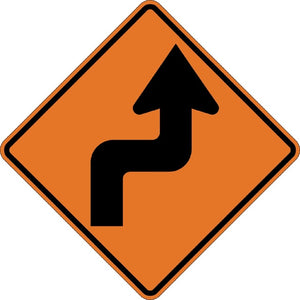 W1-3R, MUTCD, Reverse Turn Right Symbolic