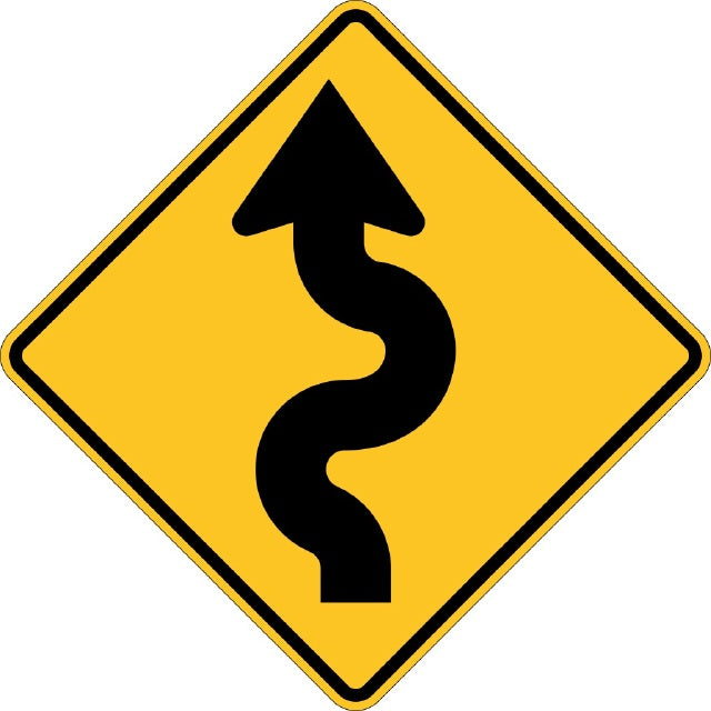 W1-5L, MUTCD, Winding Road Symbolic