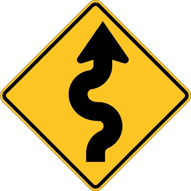 W1-5R, MUTCD, Winding Road Symbolic