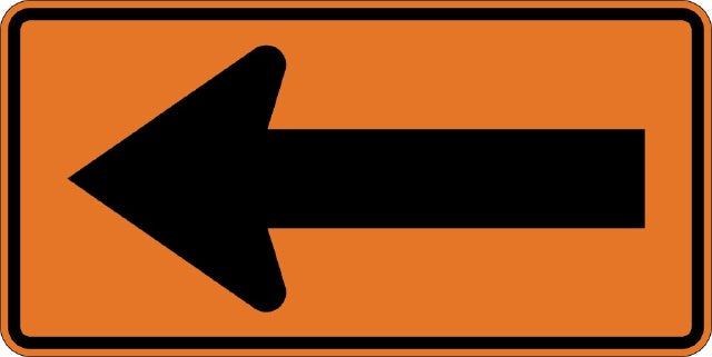 W1-6L, MUTCD, Left Arrow