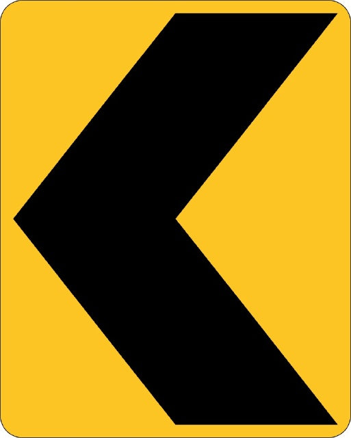 W1-8L, MUTCD, Chevron