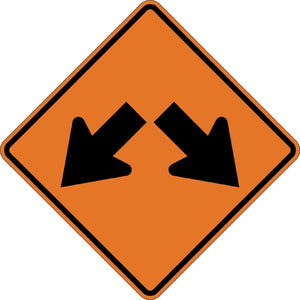 W12-1, MUTCD, Double Down Arrow