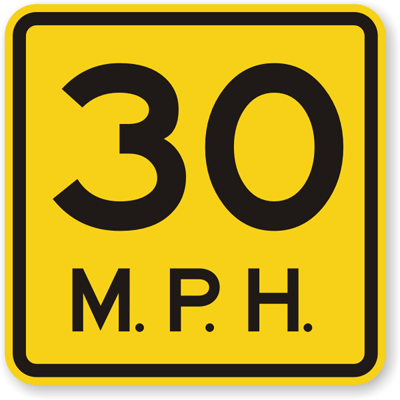 W13-1, MUTCD, Advisory Speed (Specify Speed)
