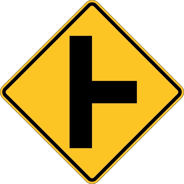 W2-2R, MUTCD, Side Road Right