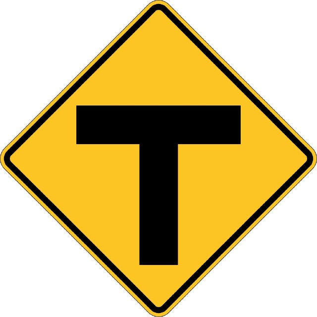 W2-4, MUTCD, T Symbol