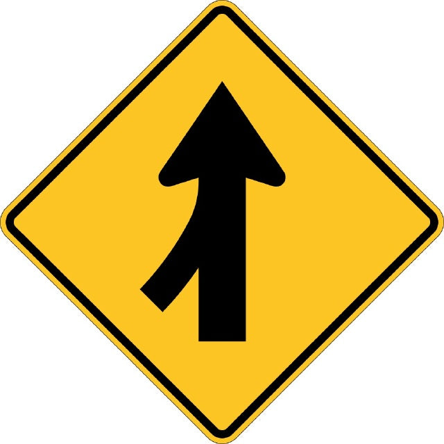 W4-1L, MUTCD, Merge Left Symbolic
