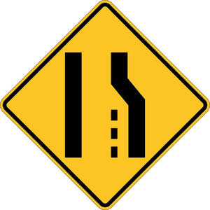 W4-2R, MUTCD, Lane Ends Symbolic