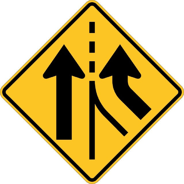 W4-3R, MUTCD  LANE ADDED