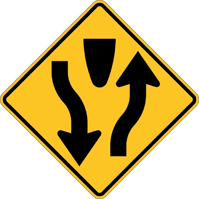 W6-1, MUTCD DIVIDED HIGHWAY