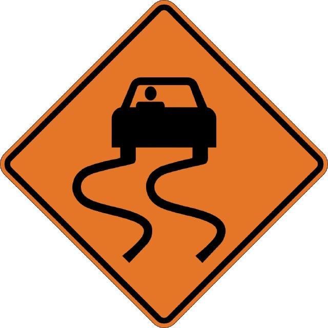 W8-5, MUTCD SLIPPERY WHEN WET