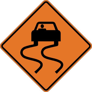 W8-5, MUTCD SLIPPERY WHEN WET