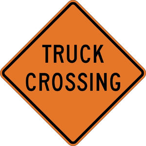 W8-6, MUTCD TRUCK CROSSING