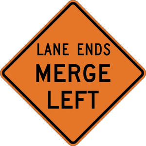 W9-2L, MUTCD LANE ENDS MERGE LEFT