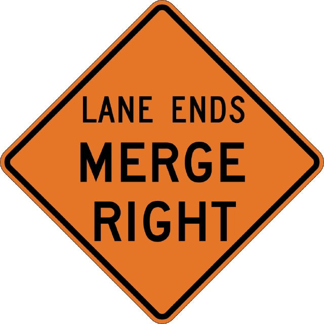 W9-2R, MUTCD  LANE ENDS MERGE RIGHT